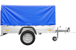 Remorque pliable 750 kg 200 x 125 avec bâche dôme bleue et arceau Garden Trailer 201 KIPP