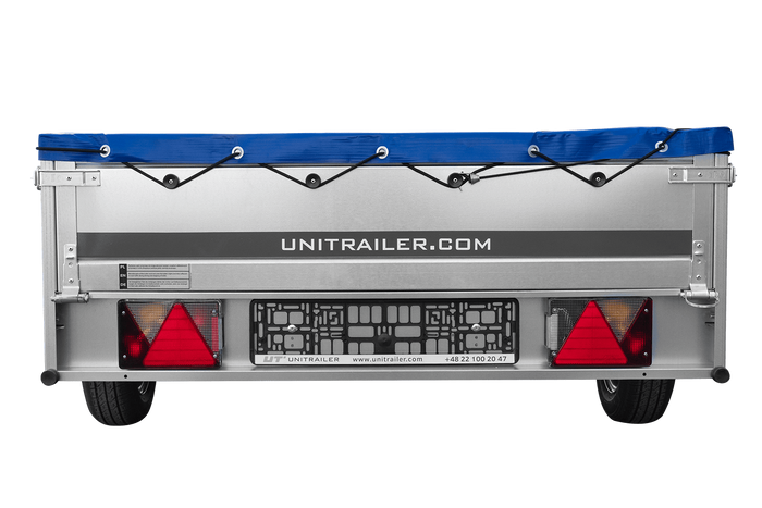 REMORQUE DE JARDIN 264 KIPP AVEC ROUE JOINTE, CHÂSSIS H-0 ET BÂCHE BLEUE