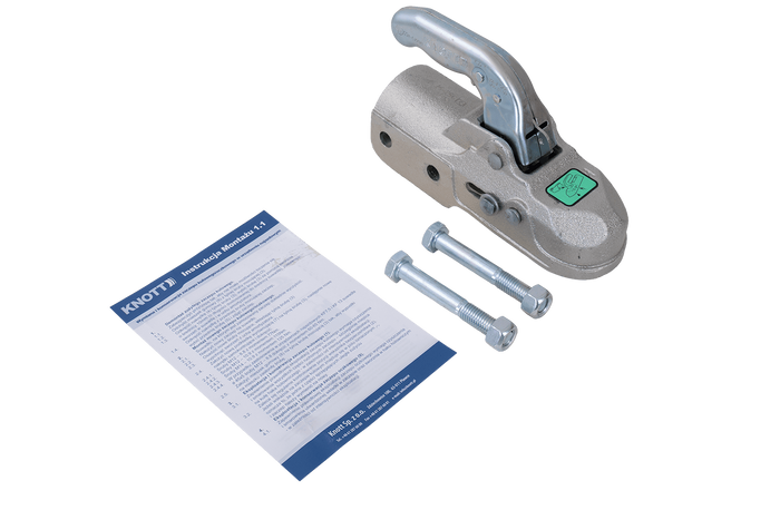 Attelage à boule KNOTT K35-C pour remorque de 3 500 kg avec timon tubulaire de 60 mm, en fonte