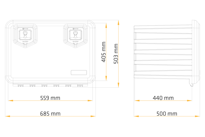 Boîte, coffre à outils DAKEN 81205 ARKA 685x500x500mm 109l
