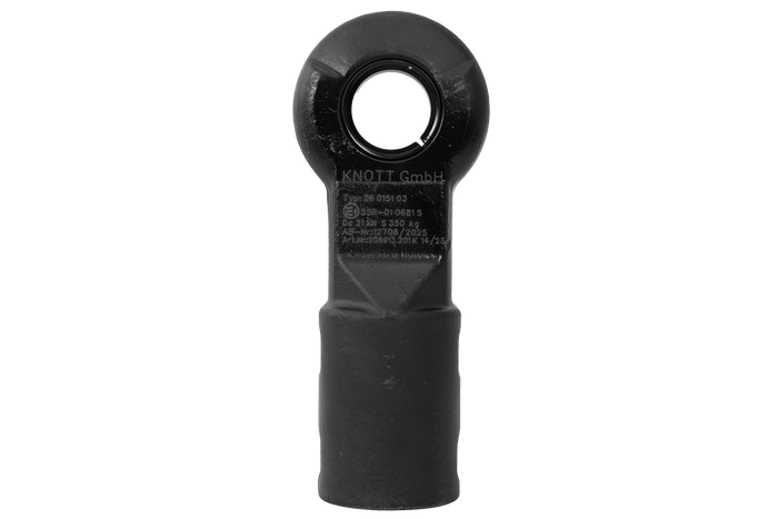 Anneau d'attelage de remorque à œil KNOTT KK6220S pour remorque de 3500 kg avec timon tubulaire de 60 mm