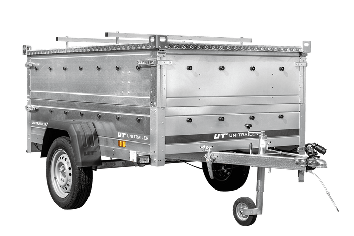 Remorque légère 200x125 UNITRAILER GARDEN 201 KIPP avec côtés BIS et couverture en aluminium