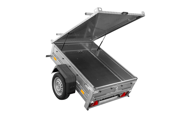 Remorque simple essieu 750 kg PTAC 150x106 Garden Trailer 150 KIPP avec capot aluminium