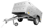Remorque de voiture Garden Trailer 201 KIPP 500 kg 200 x 125 cm [avec rehausses de ridelles et roue jockey]