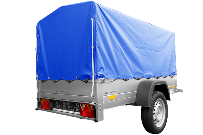 Remorque pliable 750 kg 200 x 125 avec bâche dôme bleue et arceau Garden Trailer 201 KIPP