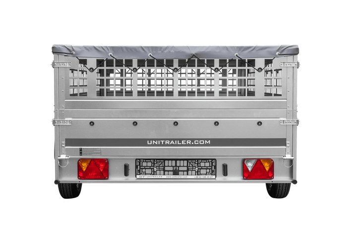 Remorque légère 264x150 UNITRAILER GARDEN 265 KIPP avec ridelles grillagées, châssis H-0 et bâche grise