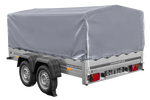 Remorque à deux essieux 264x150 UNITRAILER GARDEN 265/2 KIPP avec châssis H-800 et bâche grise