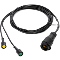 Installation électrique MANTES, faisceau remorque, 5 m, prise 13 broches, 2x baïonnettes 5 broches