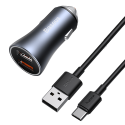 Chargeur de voiture BASEUS Golden Pro 2xUSB 40W + câble USB