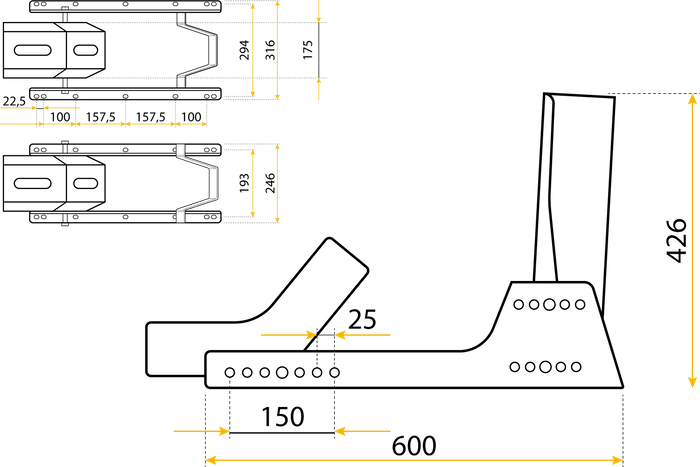 Bloque roue moto AVANT UNITRAILER POUR REMORQUE DE VOITURE