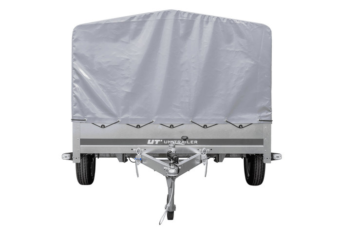 Remorque à un essieu 264x150 UNITRAILER GARDEN 265 KIPP avec arceau H-800 et bâche grise