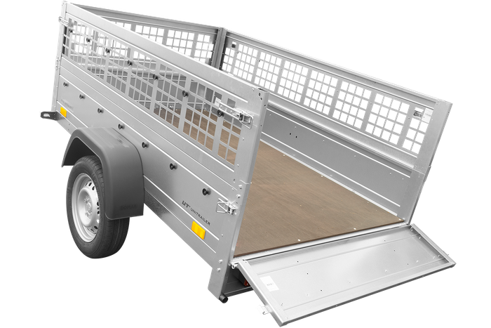 Remorque basculante 200x125 avec ridelles grillagées et roue jockey - Garden Trailer 201 KIPP