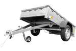Remorque galvanisée à vendre 200x125 cm Garden Trailer 201 KIPP [avec roue jockey et bâche plate grise]