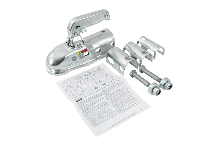 Attelage à boule STEELPRESS BC-3000.1D-00-00+Z2 pour remorque de 3 000 kg avec timon tubulaire de 35 à 50 mm