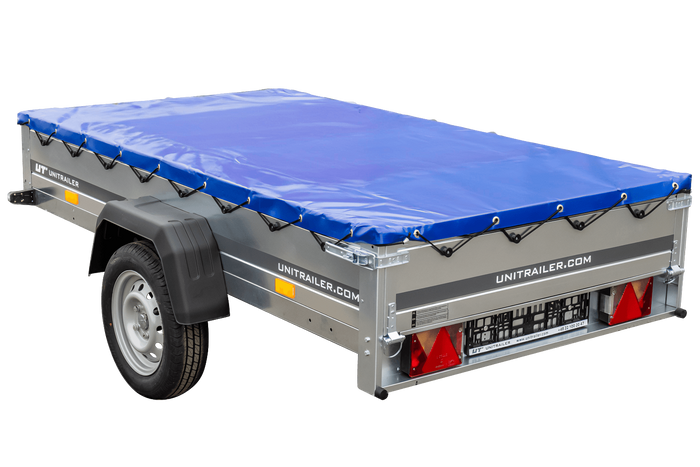 Remorque galvanisée 230 x 125 cm Garden Trailer 230 KIPP [avec roue jockey, bâche plate et tiges de support bâche]