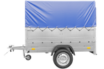 Remorque simple essieu 200x125 avec bâche haute, arceau, rehausses de ridelles et roue jockey - Garden Trailer 201 KIPP
