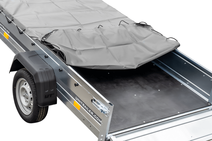 Remorque galvanisée 230 x 125 cm Garden Trailer 230 KIPP [avec roue jockey, bâche plate et tiges de support bâche]