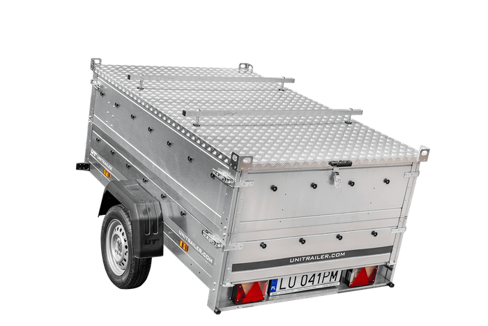 Remorque légère 200x125 UNITRAILER GARDEN 201 KIPP avec côtés BIS et couverture en aluminium