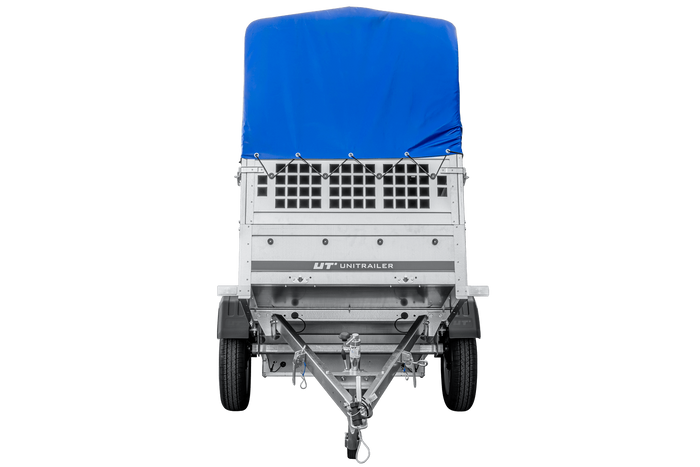 Remorque tôle non freinée Garden Trailer 200 KIPP 200x106 cm [avec rehausses grillagées, bâche haute et arceau]