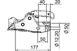 Attelage à boule AL-KO AK301 pour remorque 3000kg avec timon tubulaire de 50mm, fonte