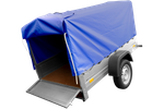 Remorque pliable 750 kg 200 x 125 avec bâche dôme bleue et arceau Garden Trailer 201 KIPP