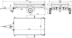 Remorque routière avec bâche haute, arceau H-800 et roue jockey 230x125 Garden Trailer 230 KIPP