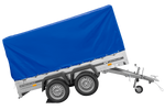 Remorque à deux essieux 264x150 UNITRAILER GARDEN 265/2 KIPP avec châssis H-1100 et bâche bleue