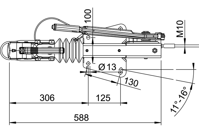 Dispositif de dépassement AL-KO 60S/2 avec attelage AK161 pour remorque de 750 kg avec timon en V