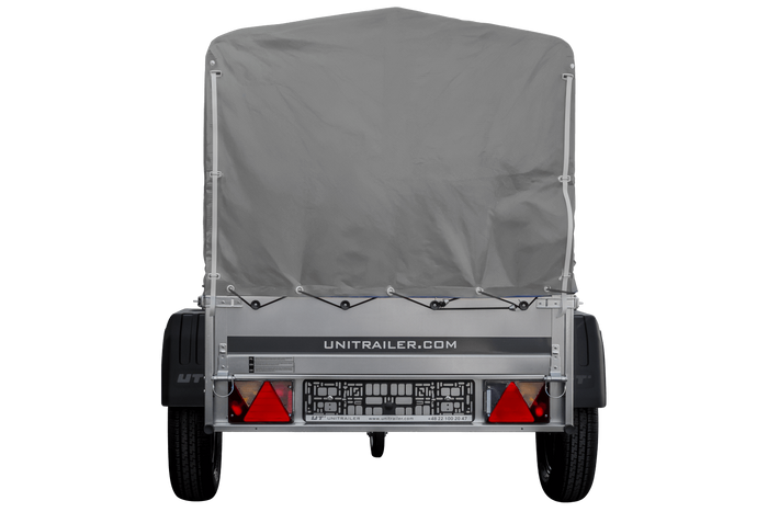 Remorque 1 essieu 150x106 bâche + arceau, PTAC 500 kg Garden Trailer 150 KIPP [avec roue jockey]