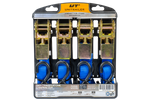 Jeu de quatre bandes de transport avec tendeur UNITRAILER 4m/25mm/0,68t bleu