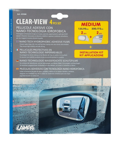 Film pour rétroviseurs et vitres CLEAR-VIEW kit de 4 pièces taille moyenne