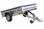 Remorque galvanisée 230 x 125 cm Garden Trailer 230 KIPP [avec roue jockey, bâche plate et tiges de support bâche]
