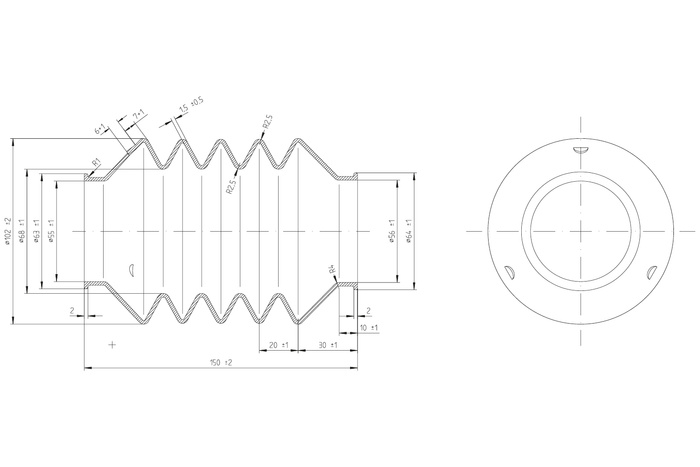 Soufflet de tête d'attelage -en  caoutchouc de sécurité KNOTT KF27-KF35