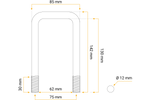 U-boulon / étrier M12 130/62/130