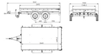 Remorque à deux essieux 264x150 UNITRAILER GARDEN 265/2 KIPP avec châssis H-1100 et bâche grise
