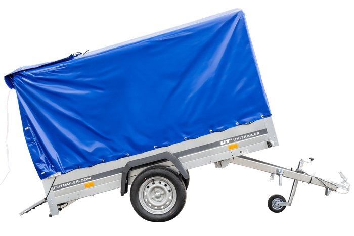 Remorque routière avec bâche haute (110 cm), arceau (110 cm) et roue jockey 230x125 Garden Trailer 230 KIPP