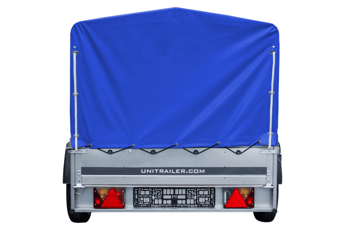 Remorque routière avec bâche haute bleue, arceau H-800 et roue jockey 230x125 Garden Trailer 230 KIPP