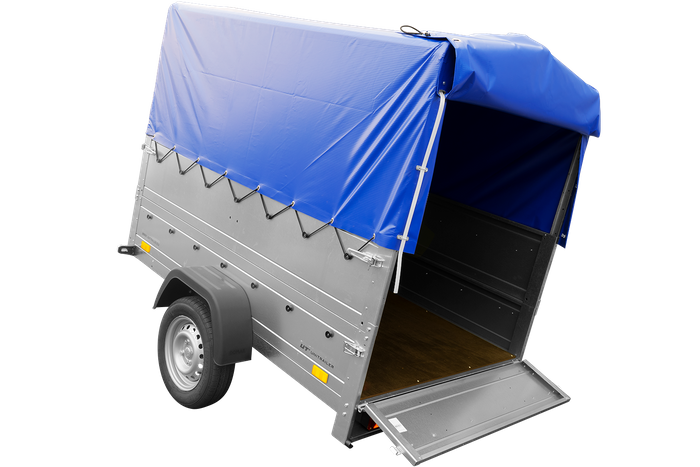 Remorque simple essieu 200x125 avec bâche haute, arceau, rehausses de ridelles et roue jockey - Garden Trailer 201 KIPP