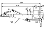 Dispositif de dépassement AL-KO 161S avec attelage AK161 pour remorque de 1600 kg à timon carré
