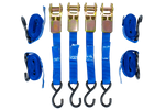 Jeu de quatre bandes de transport avec tendeur UNITRAILER 4m/25mm/0,68t bleu