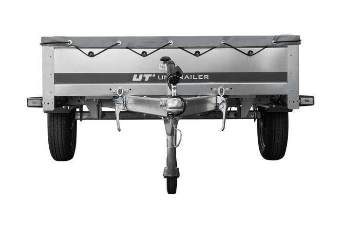 REMORQUE DE JARDIN 264 KIPP AVEC ROUE JOINTE, CHÂSSIS H-0 ET BÂCHE GRISE