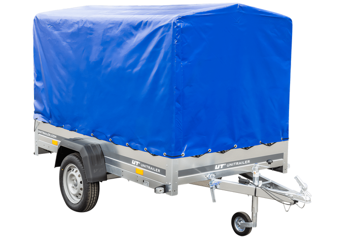 Remorque routière avec bâche haute (110 cm), arceau (110 cm) et roue jockey 230x125 Garden Trailer 230 KIPP