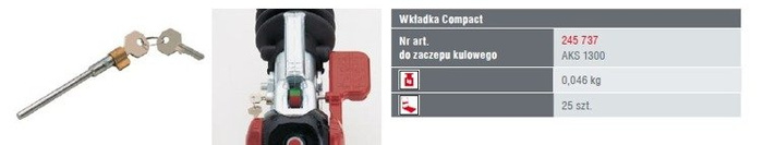 Insert de verrouillage pour boule d'attelage AL-KO AKS 1300