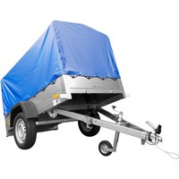 Remorque pliable 750 kg 200 x 125 avec bâche dôme bleue et arceau Garden Trailer 201 KIPP