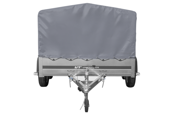 Remorque à deux essieux 264x150 UNITRAILER GARDEN 265/2 KIPP avec châssis H-800 et bâche grise