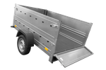 Remorque de voiture Garden Trailer 201 KIPP 500 kg 200 x 125 cm [avec rehausses de ridelles et roue jockey]