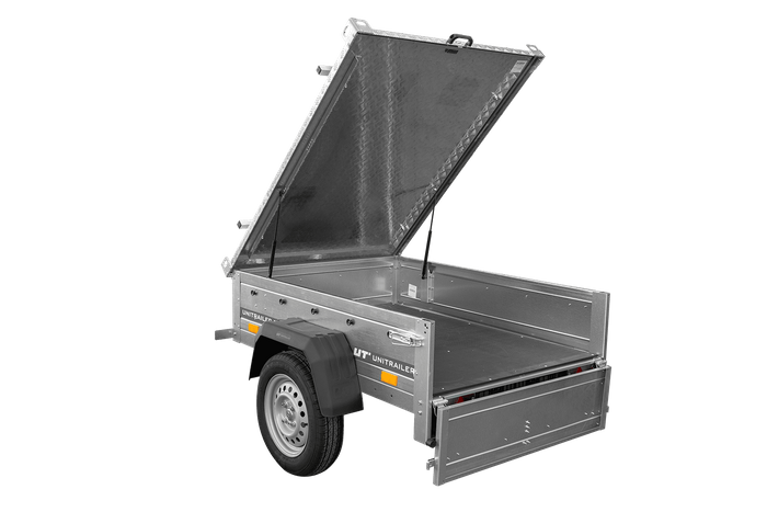 Remorque simple essieu 750 kg PTAC 150x106 Garden Trailer 150 KIPP avec capot aluminium