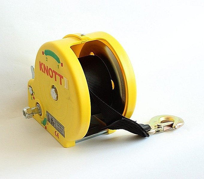 Treuil 450 kg à sangle KNOTT boîtier jaune