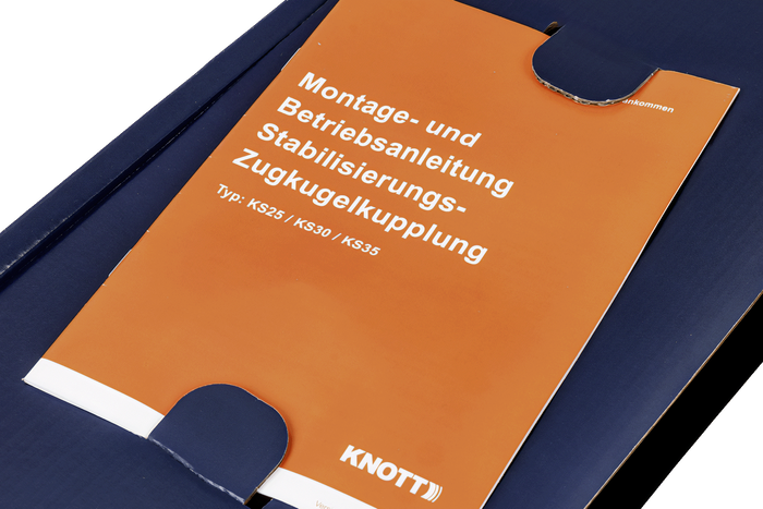 Attelage à boule KNOTT KS30 avec stabilisateur pour remorque de 3000kg avec timon tubulaire de 50mm