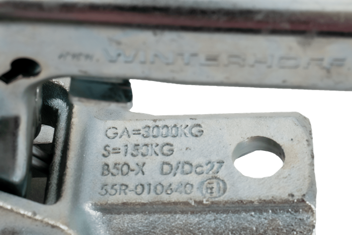 Attelage à boule WINTERHOFF WW30-D3-K1414 pour remorque 3000kg avec timon tubulaire de 50mm, fonte